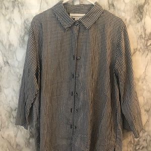 Caroline rose short sleeve gingham shirt